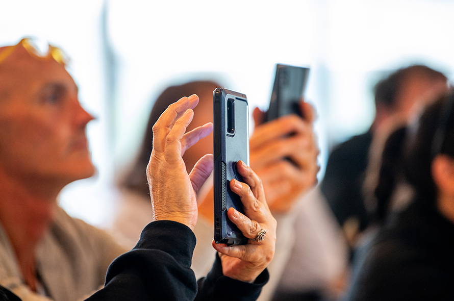 A person using their phone